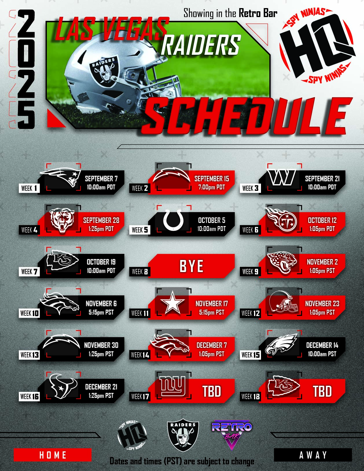 Raiders game watch parties at Retro Bar + Arcade