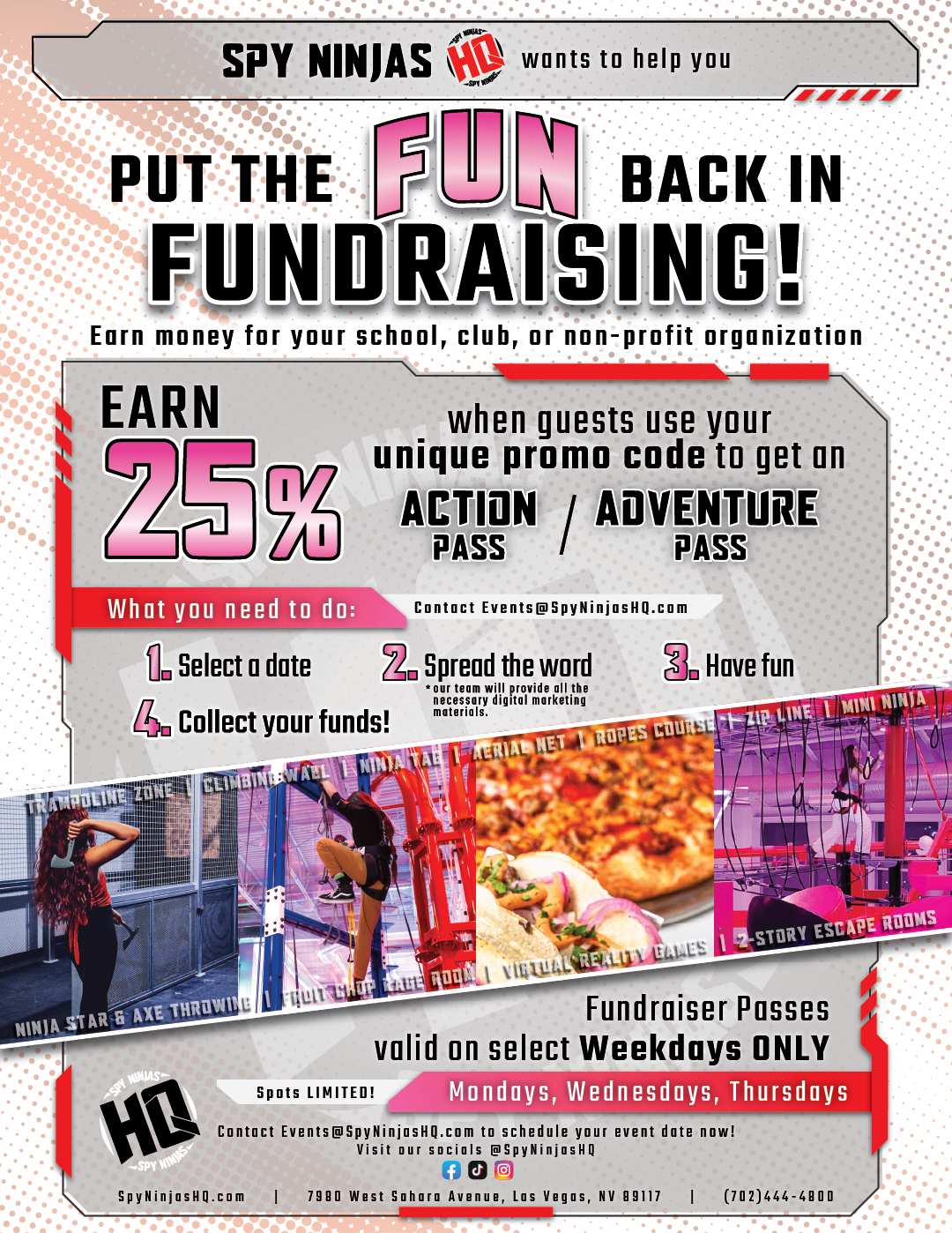 Pack your fundraiser with action at Spy Ninjas HQ